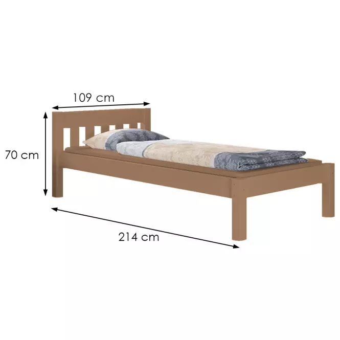 Posteľ Pino 100x200 borovica morená dub