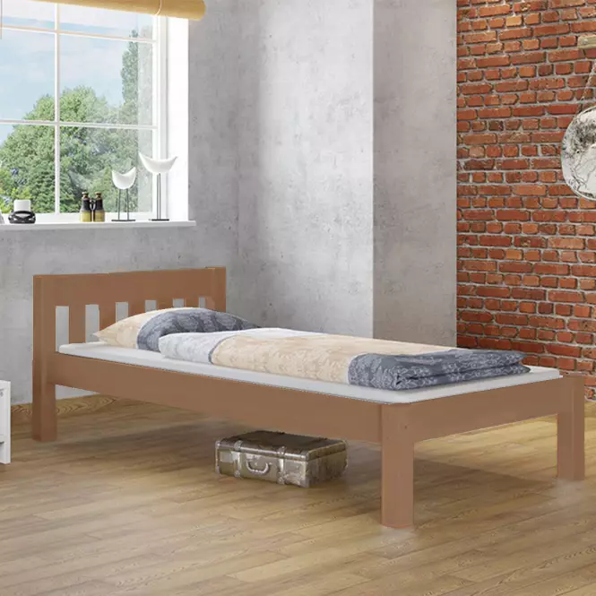 Posteľ Pino 100x200 borovica morená dub