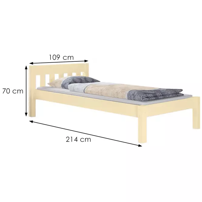Posteľ Pino 100x200 borovica lak