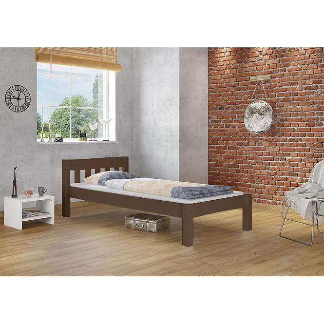 Posteľ Pino 120x200 borovica morená hnedá,5