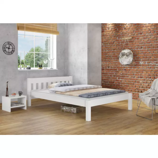 Posteľ Pino 160x200 borovica morená biela