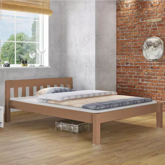 Posteľ Pino 160x200 borovica morená dub