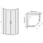 Sprchový kút štvrťkruhový KP4/TX5B 90/190 W0 SB Glass protect,2