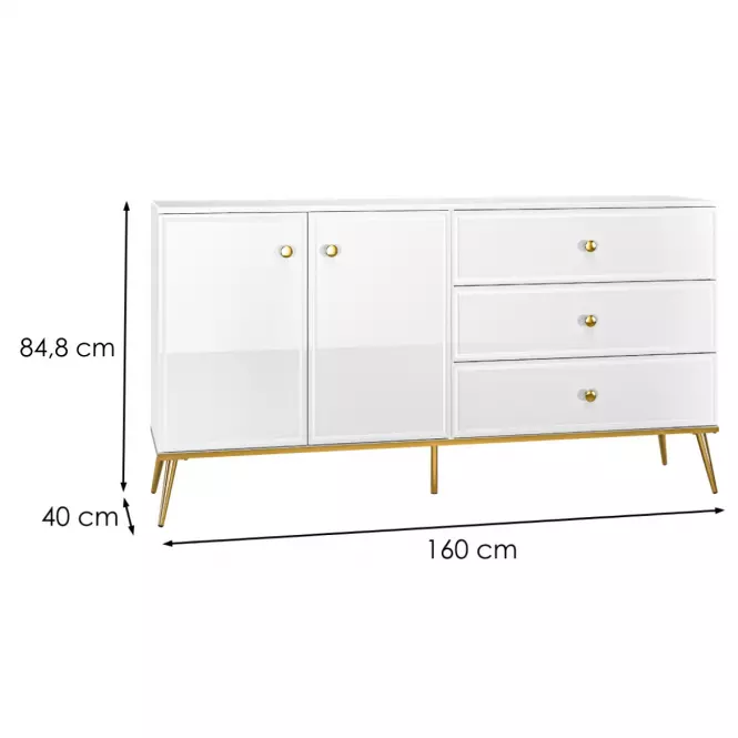 Komoda Goldin 04 biela,2