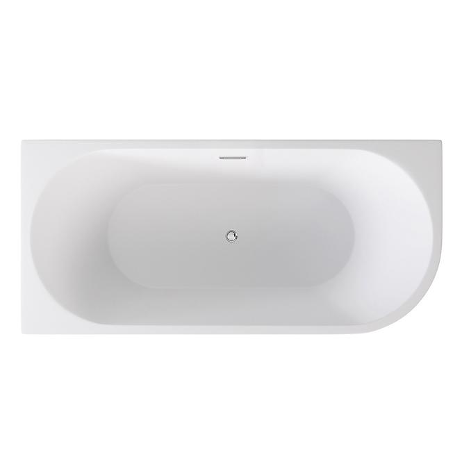 Nástenná rohová voľne stojaca vaňa Zoya 150/75 vľavo + klik-clack so zlatým prepadom,2