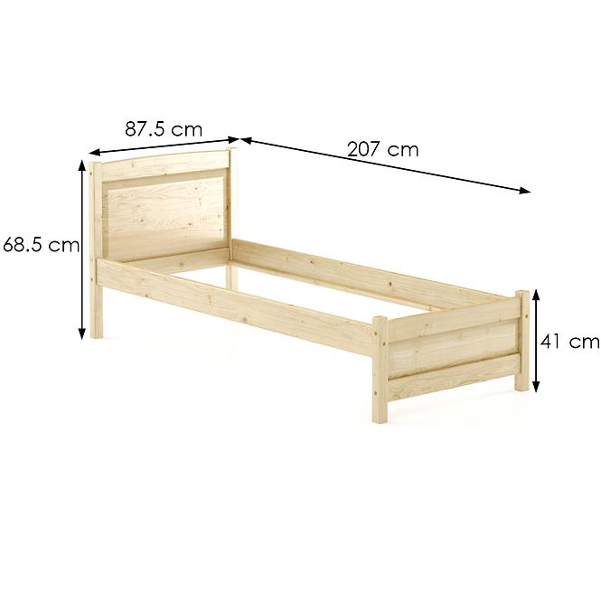 Posteľ borovica LK125–80x200 surová