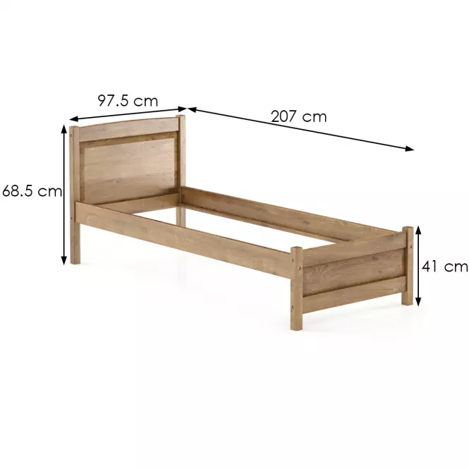 Posteľ borovica LK125–90x200 dub,2