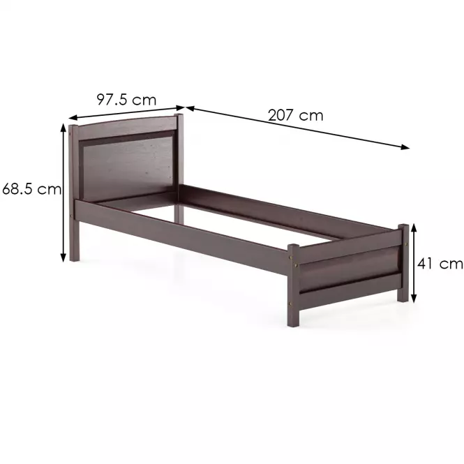 Posteľ borovica LK125–90x200 orech,2