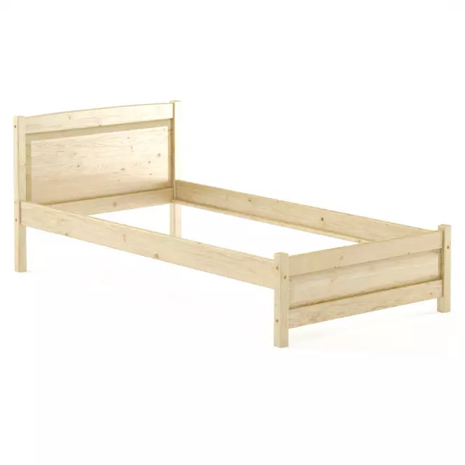 Posteľ borovica LK125–100x200 surová,3