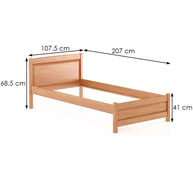 Posteľ borovica LK125–100x200 jelša