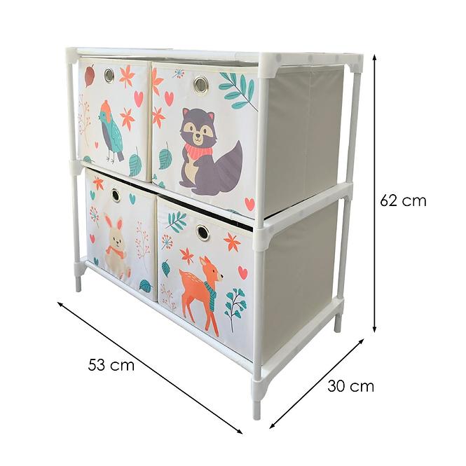 Detský regál s ulož.  boxami TIGA-1