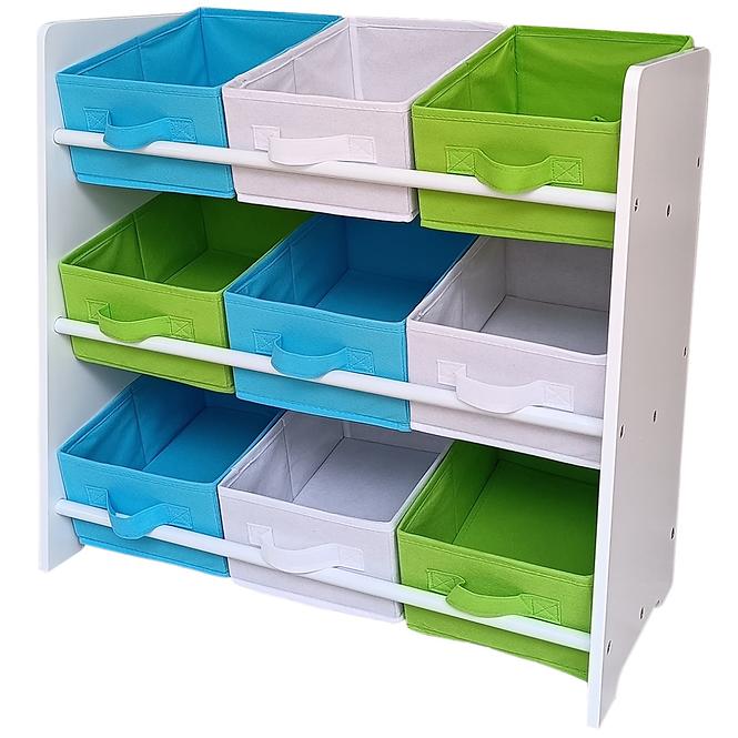 Detský regál s úložnými boxami TIGA-3
