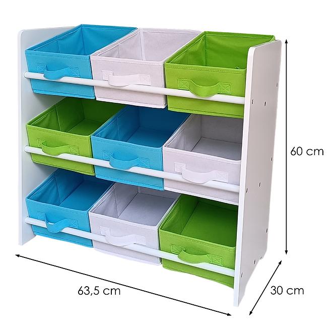 Detský regál s úložnými boxami TIGA-3