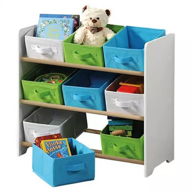 Detský regál s úložnými boxami TIGA-3