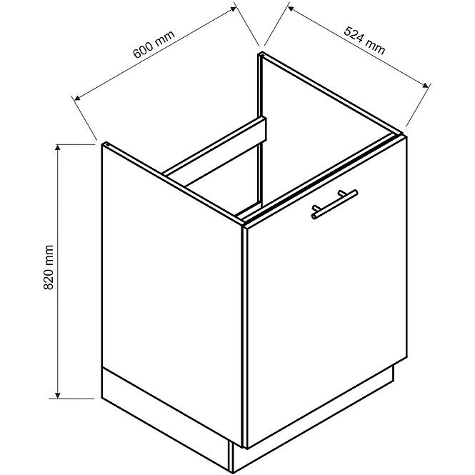 Skrinka do kuchyne  Kate d60zl s/1 čierna puntík