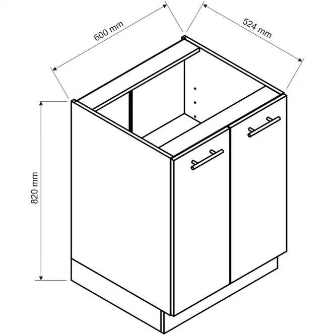 Skrinka do kuchyne  Kate d60 čierna puntík