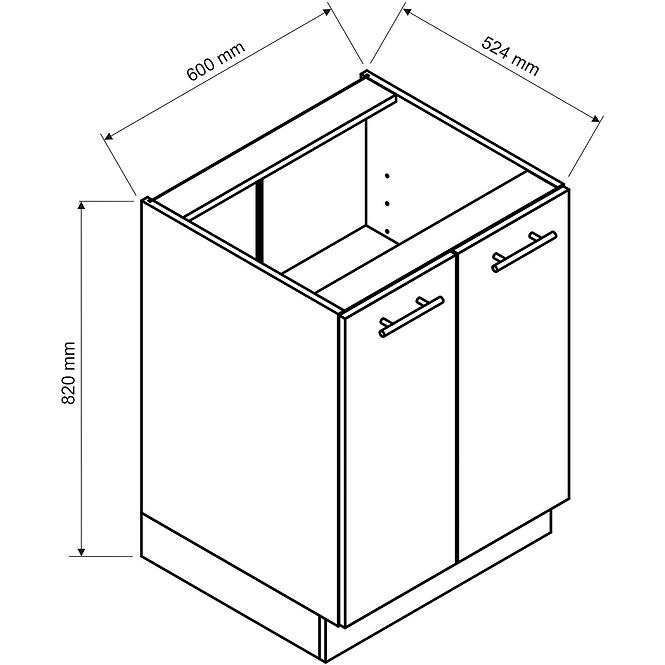 Skrinka do kuchyne  Kate d60 čierna puntík