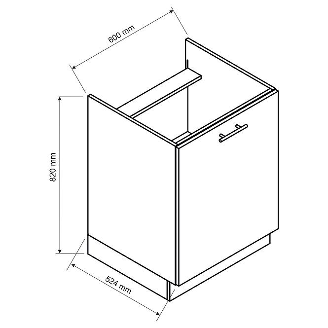 Skrinka do kuchyne  Kate d60pc pl čierna puntík
