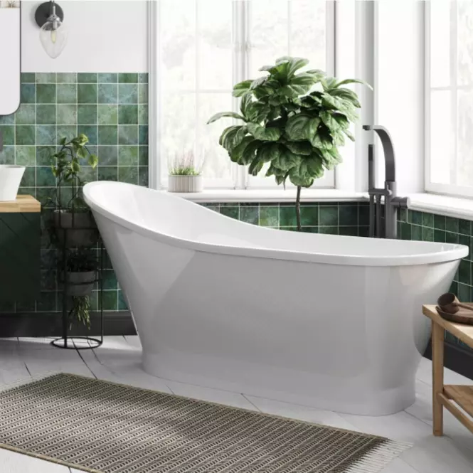 Voľne stojaca vaňa Gloria 160/68+sifón klik-klak zlatá