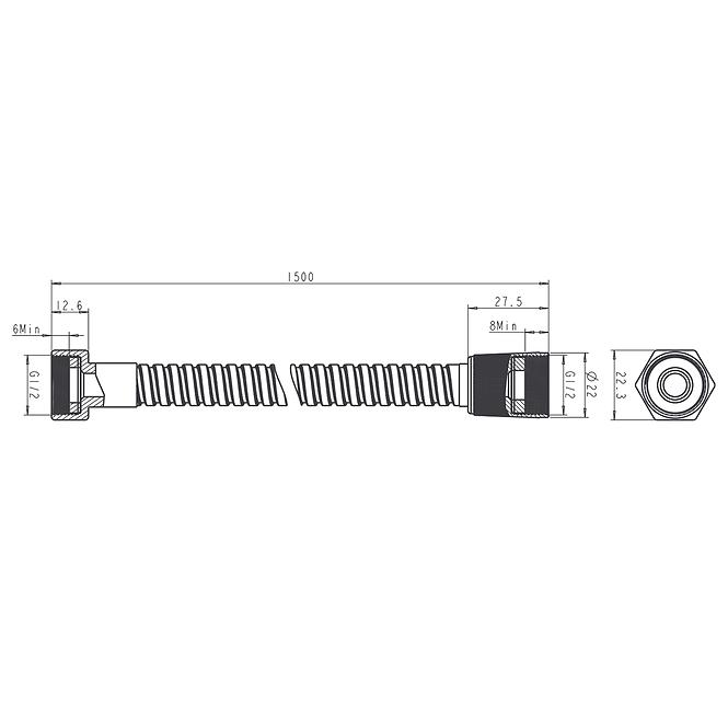 Sprchova hadica Zebra 150 cm