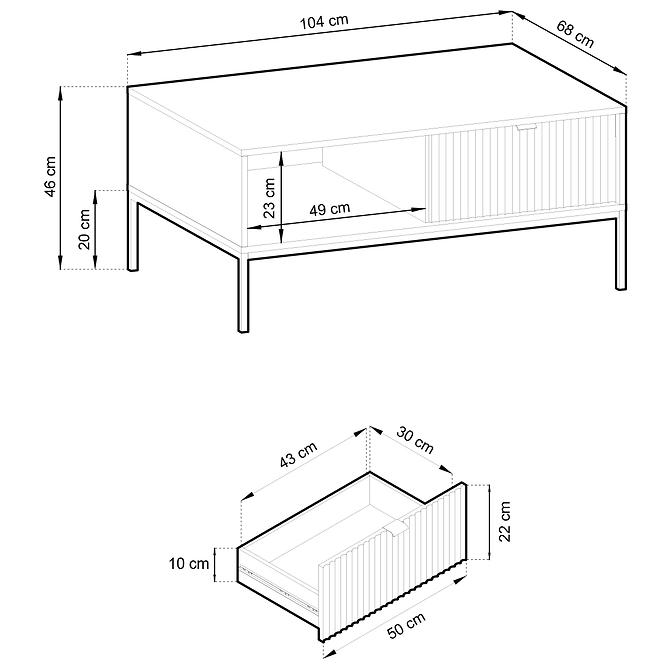 Konferenčný stolík L104 Nova biely,5