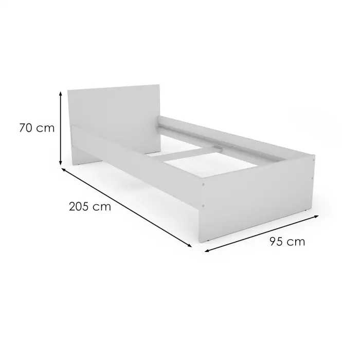 Posteľ Alan 90x200 biela,2