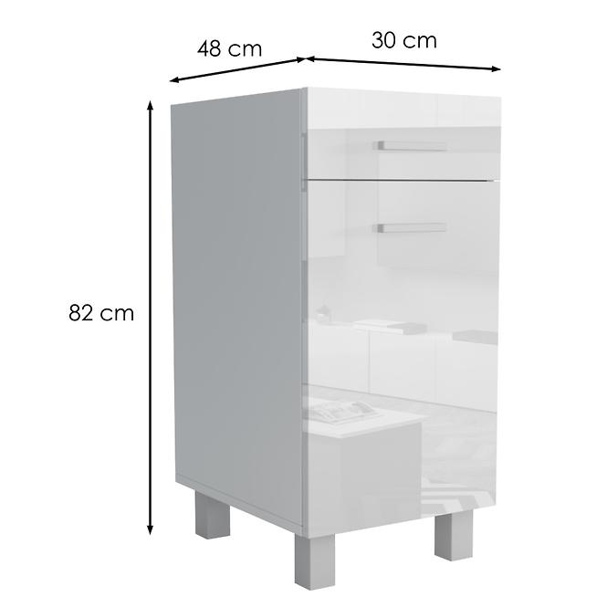 Kuchynská skrinka Lucjan D1F1S 30 LUX biela