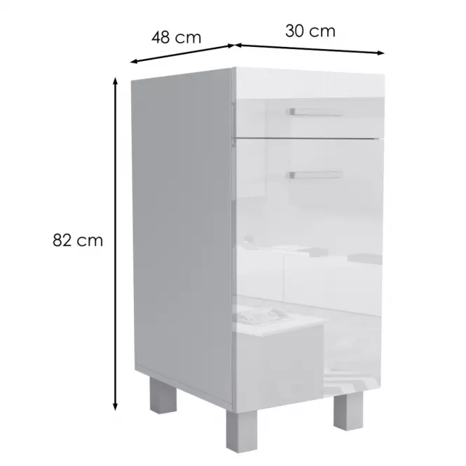 Kuchynská skrinka Lucjan D1F1S 30 LUX biela,2