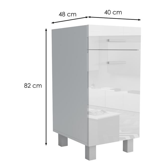 Kuchynská skrinka Lucjan D1F1S 40 LUX biela