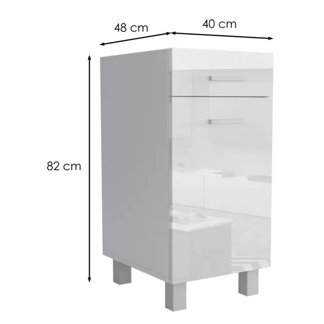 Kuchynská skrinka Lucjan D1F1S 40 LUX biela,2