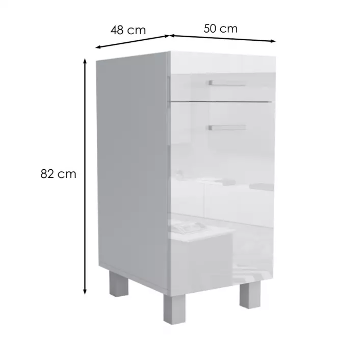 Kuchynská skrinka Lucjan D1F1S 50 LUX biela,2