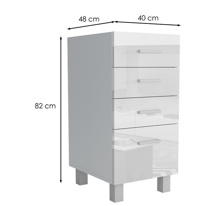 Kuchynská skrinka Lucjan 40D 4S LUX biela