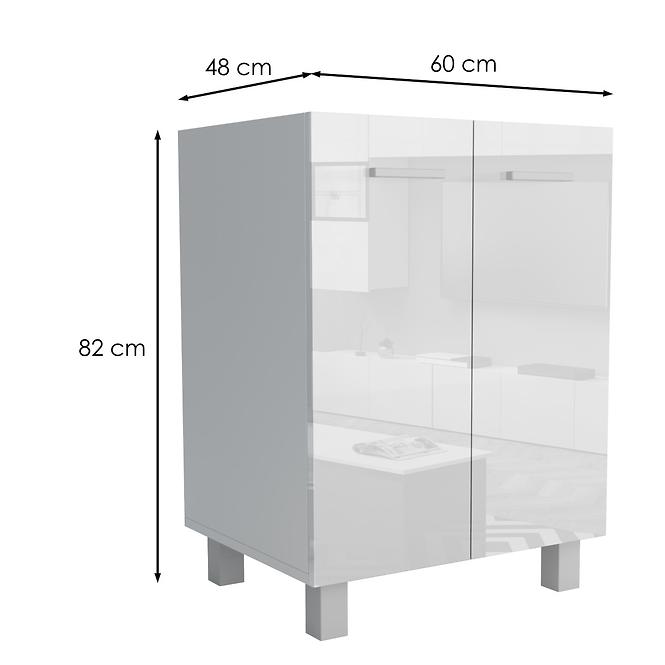 Kuchynská skrinka Lucjan 60D 2F LUX biela