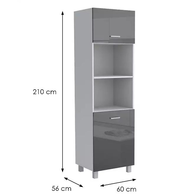 Kuchynská skrinka Lucjan 60KPM 2F 2100 LUX čierna