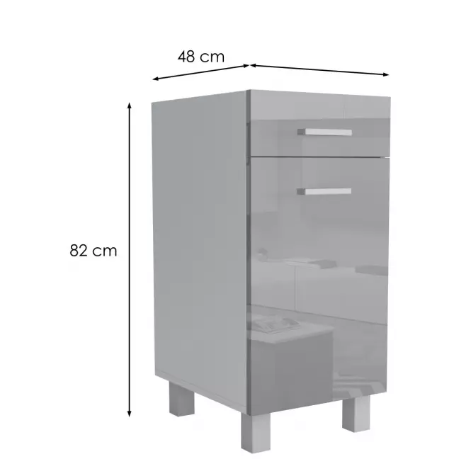 Kuchynská skrinka Lucjan D1F1S 30 LUX šedá,2