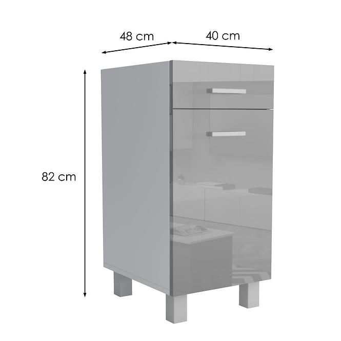 Kuchynská skrinka Lucjan D1F1S 40 LUX šedá