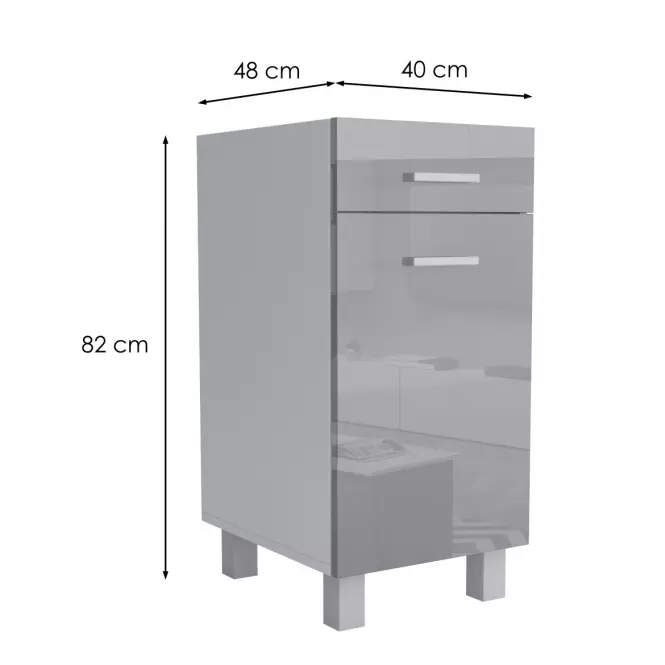 Kuchynská skrinka Lucjan D1F1S 40 LUX šedá,2