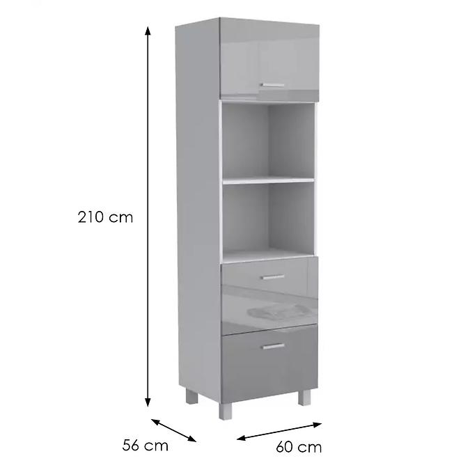 Kuchynská skrinka Lucjan 60KPM 1F2S 2100 LUX šedá