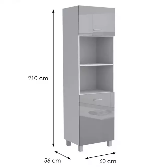 Kuchynská skrinka Lucjan 60KPM 2F 2100 LUX šedá,2
