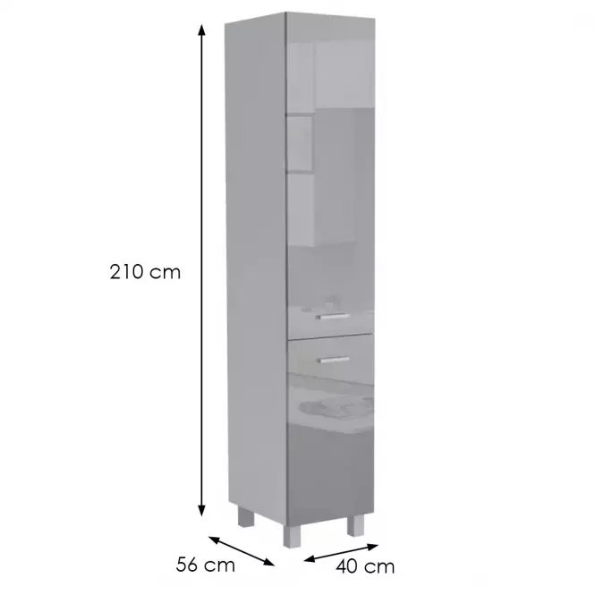 Kuchynská skrinka Lucjan 40DK 2F 2100 LUX šedá
