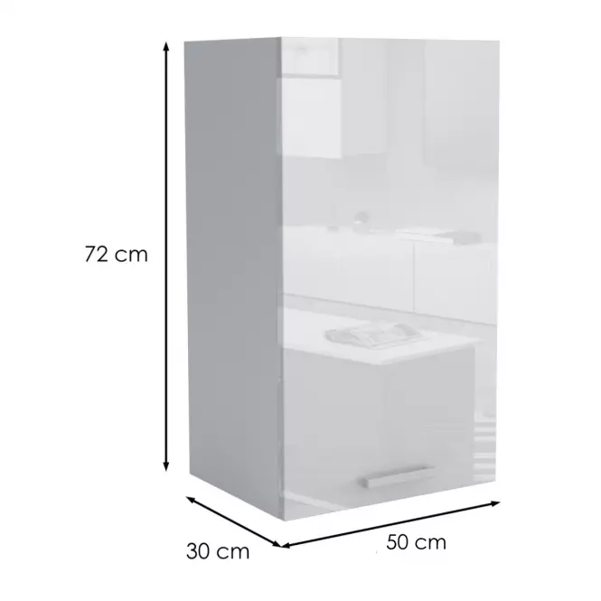 Kuchynská skrinka G1F 50 V-72 LUX biela,2