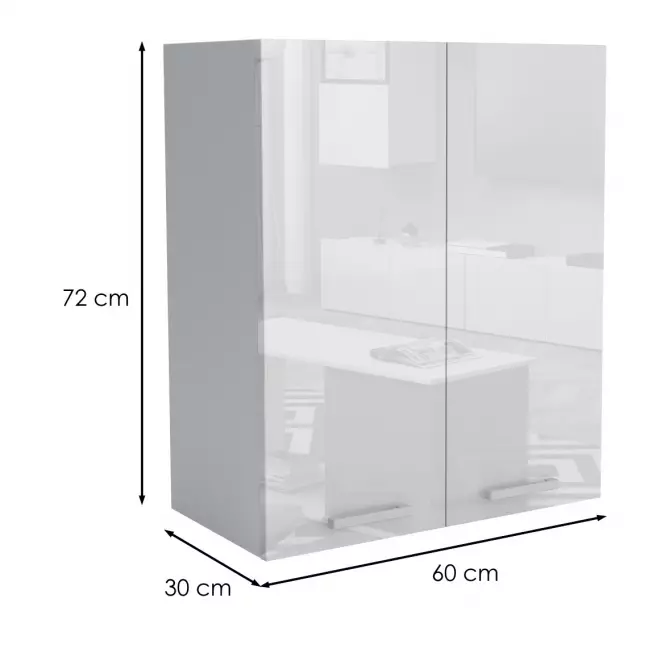 Kuchynská skrinka 60G 2F V72 LUX biela,2