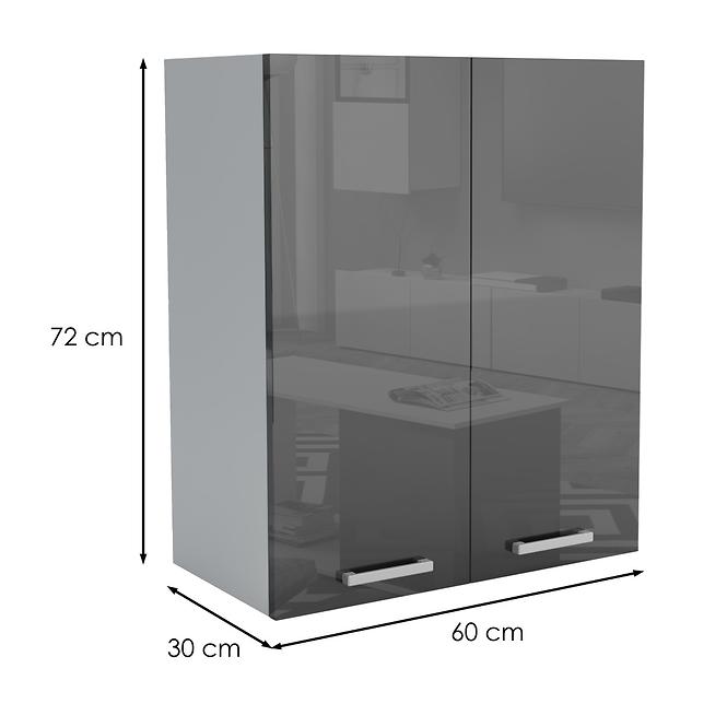 Kuchynská skrinka 60G 2F V72 LUX čierna