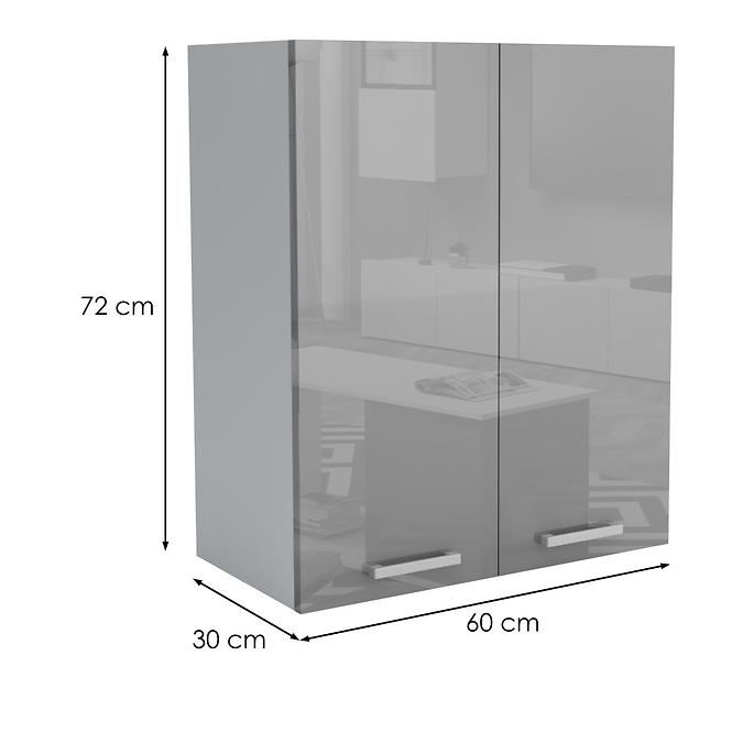 Kuchynská skrinka 60G 2F V72 LUX šedá