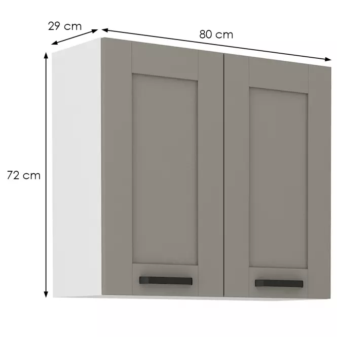 Kuchynská skrinka Luna claygrey/biela 80G-72 2F