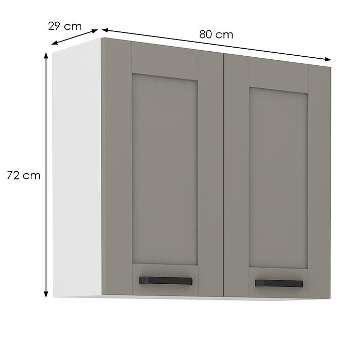 Kuchynská skrinka Luna claygrey/biela 80G-72 2F