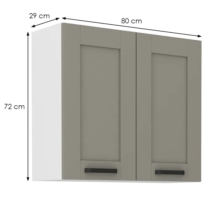 Kuchynská skrinka Luna claygrey/biela 80G-72 2F,2