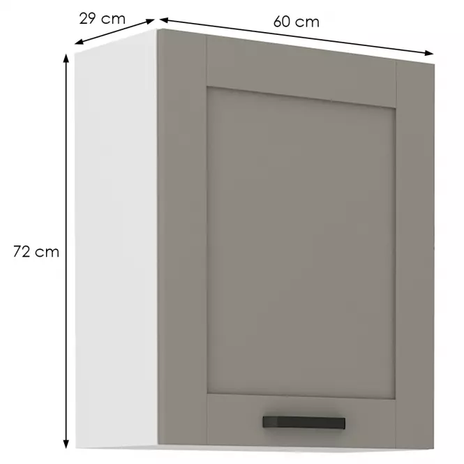 Kuchynská skrinka Luna claygrey/biela 60G-72 1F