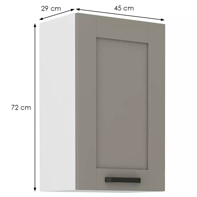 Kuchynská skrinka Luna claygrey/biela 45G-72 1F