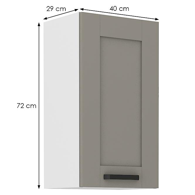 Kuchynská skrinka Luna claygrey/biela 40G-72 1F